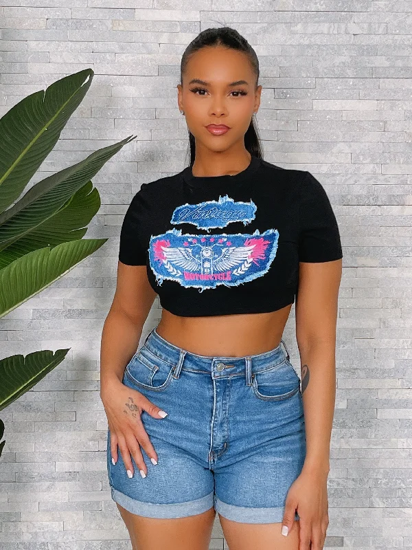 TT5312VH-Vintage Print Crop Top Nylon Fabric Polyester Fabric Spandex Fabric