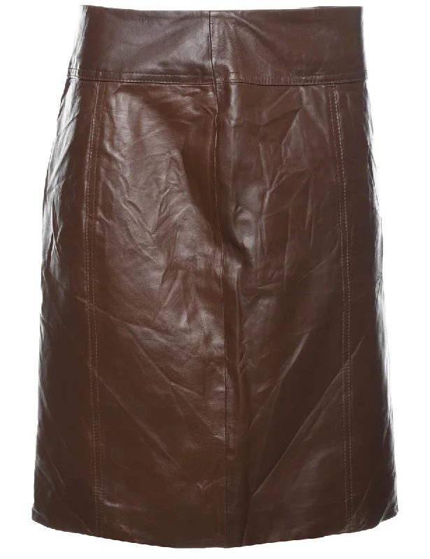A-Line Leather Skirt - M corduroy skirt textured