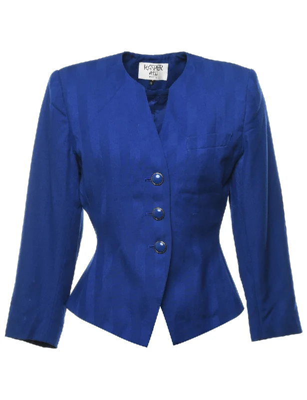 Blue Jacket - M One-Shoulder Jacket Off-the-Shoulder Jacket Asymmetrical Jacket
