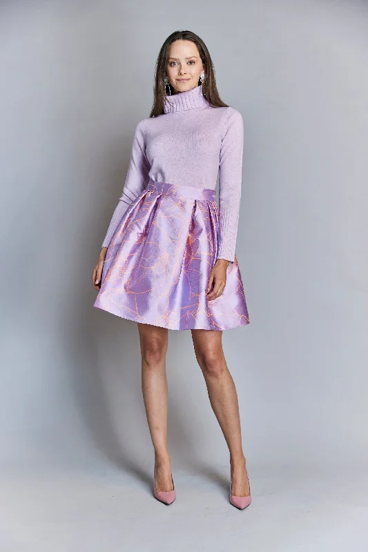 Silk Floral Charlotte Skirt in Purple corduroy skirt durable