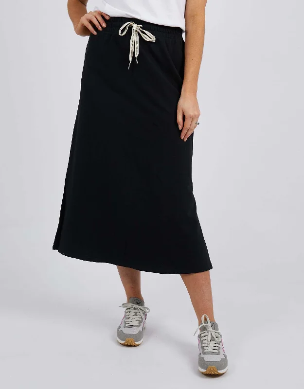 Travel Skirt - Black cotton skirt soft
