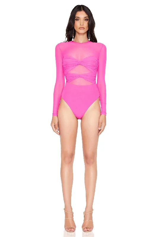 Nookie Intrigue Bodysuit - Candy Comfortable Spaghetti Strap Bodysuit
