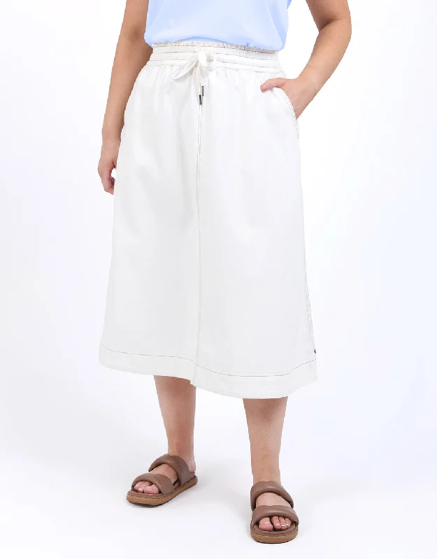 Greta Skirt - Vintage White flowy skirt hem