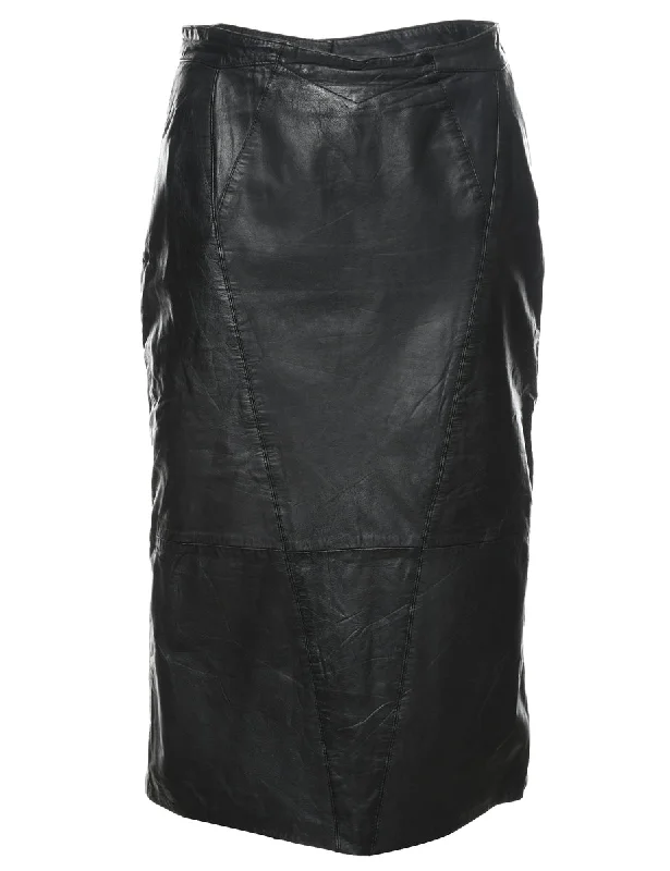 Pencil Shape Leather Skirt - S leather skirt bold