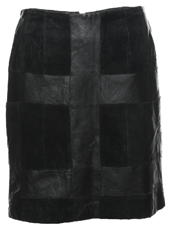 A-Line Leather Skirt - M wool skirt warm