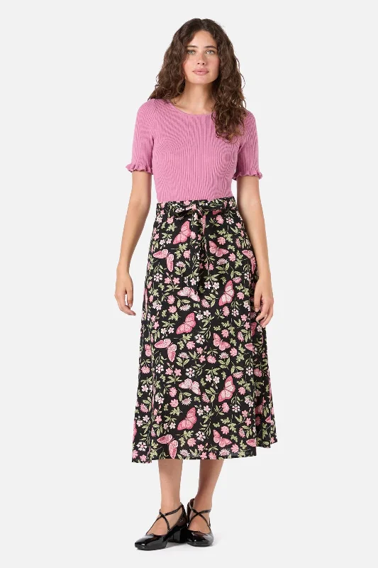 Yvette Butterfly Midi Skirt vintage skirt charm