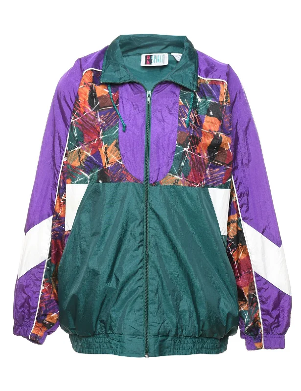 Patchwork Design Multi-Colour Nylon Jacket - L Mesh Jacket Canvas Jacket Denim Jacket