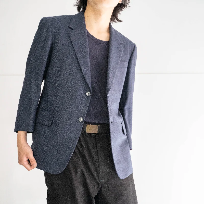 1970-80s Japan vintage dark navy base stripe wool jacket Jacket Blazer Coat