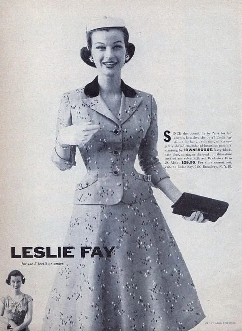 FAYE - vintage 1950s suit with Aline skirt floral skirt print