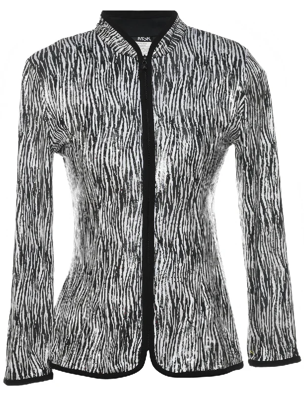 Animal Print Evening Jacket - S Print Jacket Jacquard Jacket Patchwork Jacket