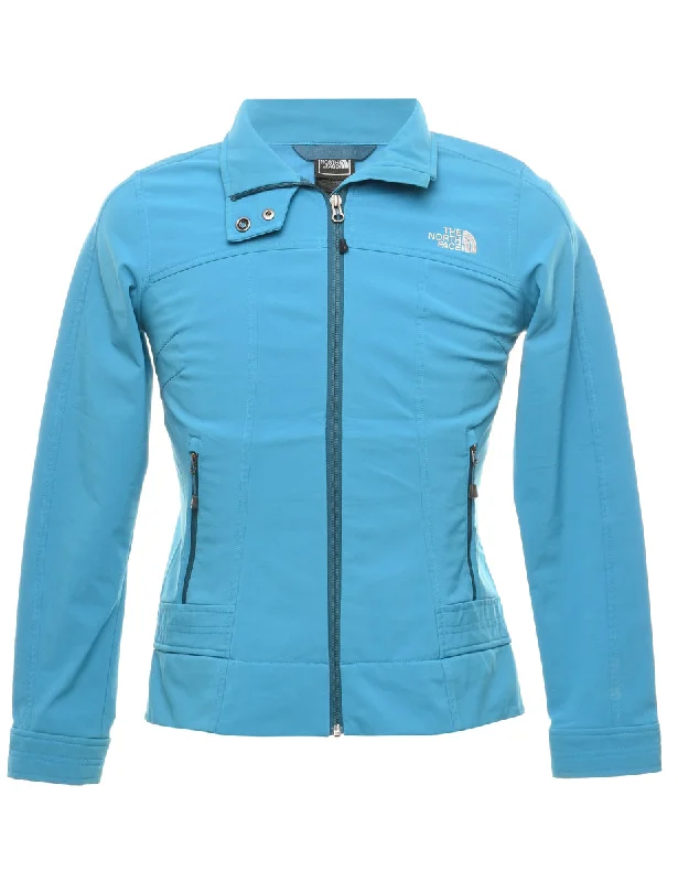 The North Face Light Blue & Silver Detail Jacket - M Toggled Jacket Drawstring Jacket Belted Jacket