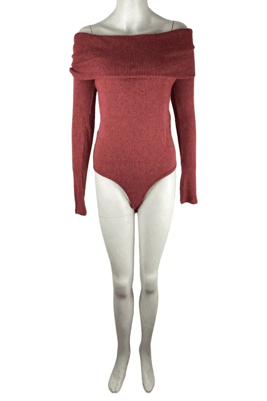 Fashion Nova women's It's Time rust bodysuit size 2X Fashionable Bodysuit with Button Detail