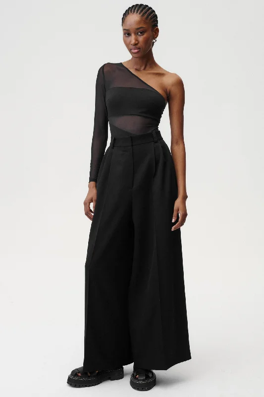 Sex and the City Bodysuit Black Trendy Bodysuit with Tulle