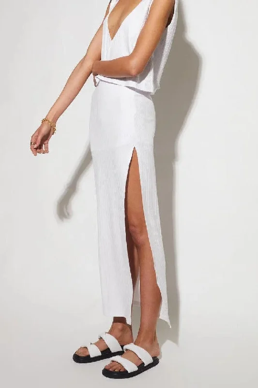 Sage Skirt - White linen skirt relaxed