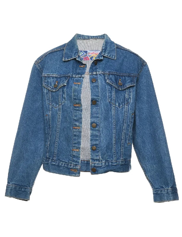 Medium Wash Classic Denim Jacket - M Oversized Jacket Tailored Jacket Straight Jacket