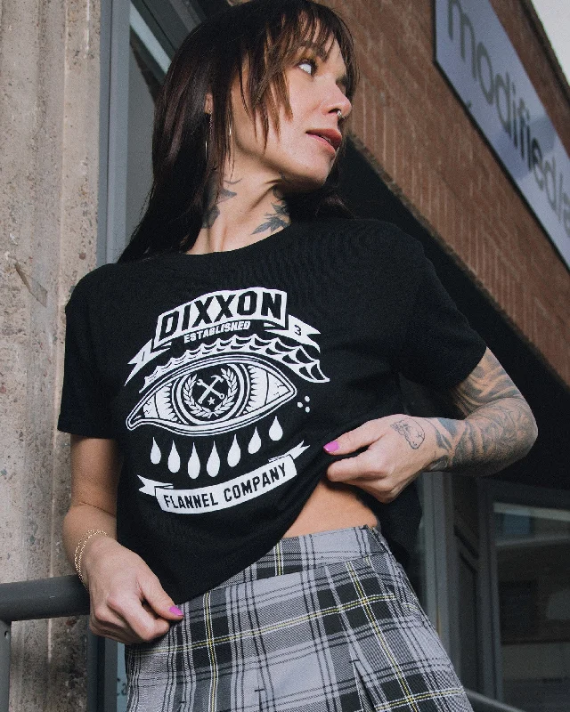 Women's Mystic Crop Top - Black Ribbed Crop Top High Neck Heavyweight