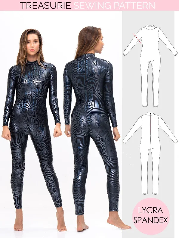 Bodysuit Pattern - WOMENS - (W71-L) Comfortable Bodysuit with Deep V
