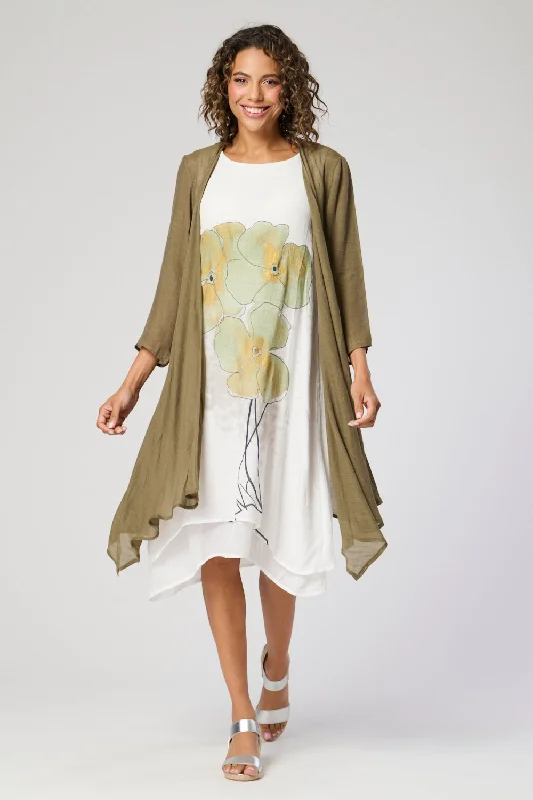 Saloos 2 in 1 Floaty Jacket & Sleeveless Dress Set Print Jacket Jacquard Jacket Embroidered Jacket