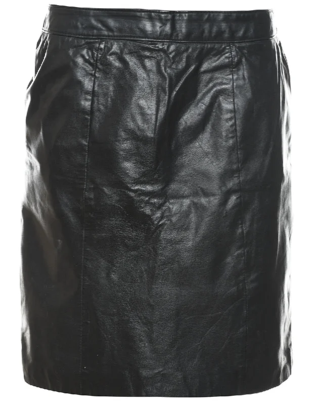 Black Leather Skirt - M athletic skirt fit
