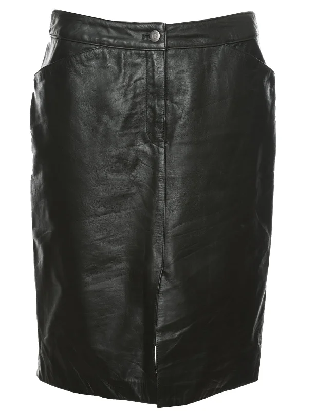 Black Leather Skirt - M leather skirt refined