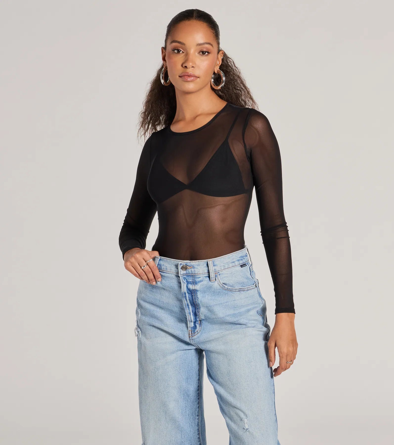 Love's A Mesh Bodysuit Comfortable Printed Bodysuit