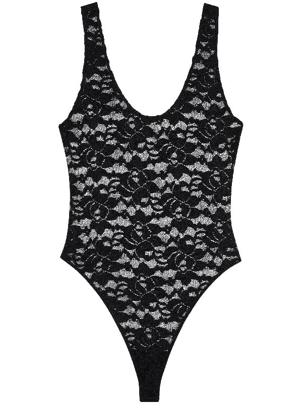 Alysha floral-lace bodysuit Trendy High-Neck Bodysuit