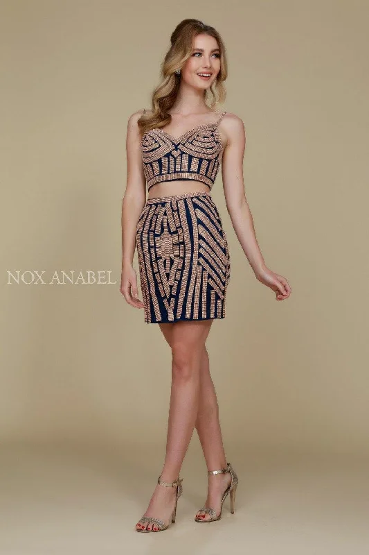 Short Two Piece Crop Top Prom Cocktail Dress Casual Formal Business
