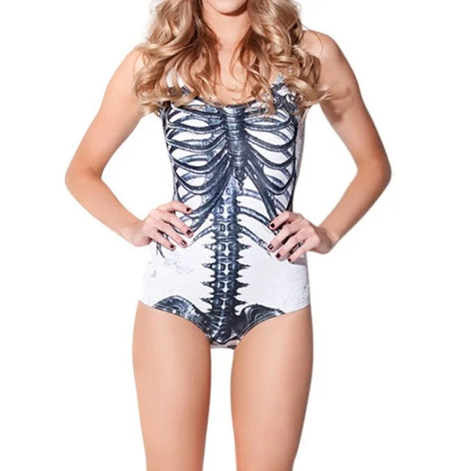 White with Silver Skeleton