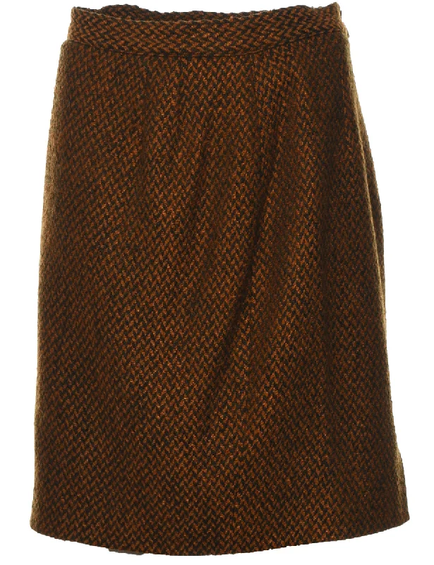 Pencil Shape Midi Skirt - M silk skirt elegant