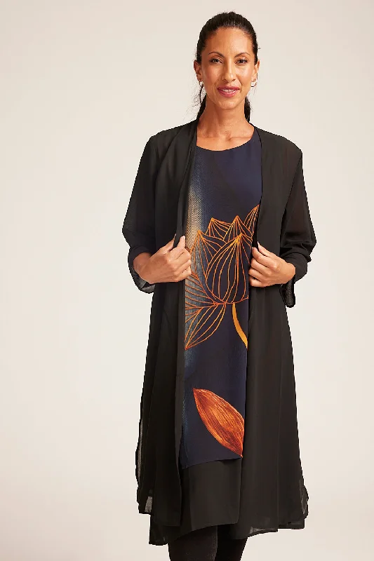Saloos Soft Jacket & Sleeveless Dress Set Belted Jacket Elasticated Jacket Padded Jacket