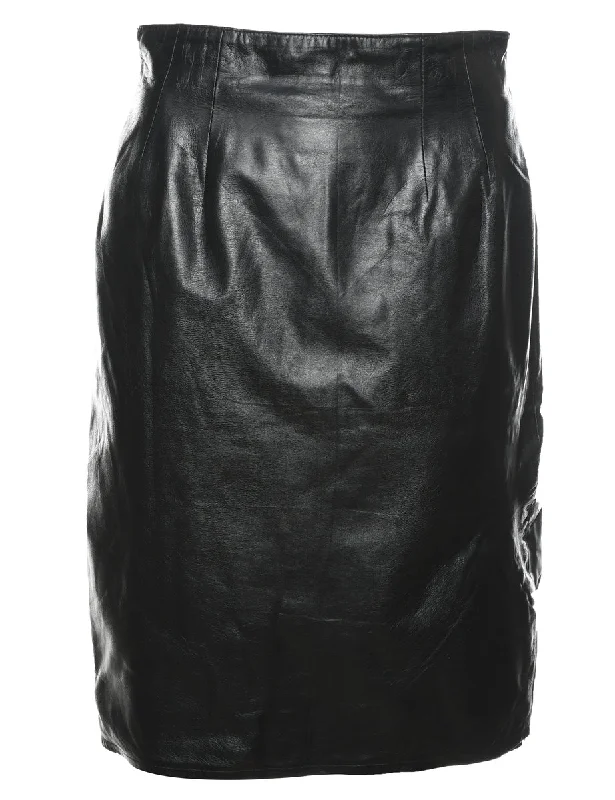 Pencil Shape Leather Skirt - S silk skirt smooth