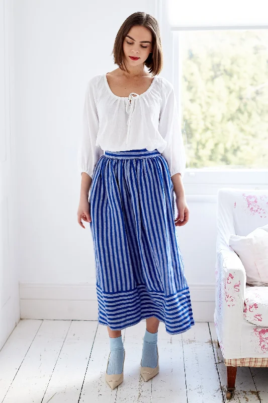Bobbie Skirt in Striped Irish Linen mini skirt trendy