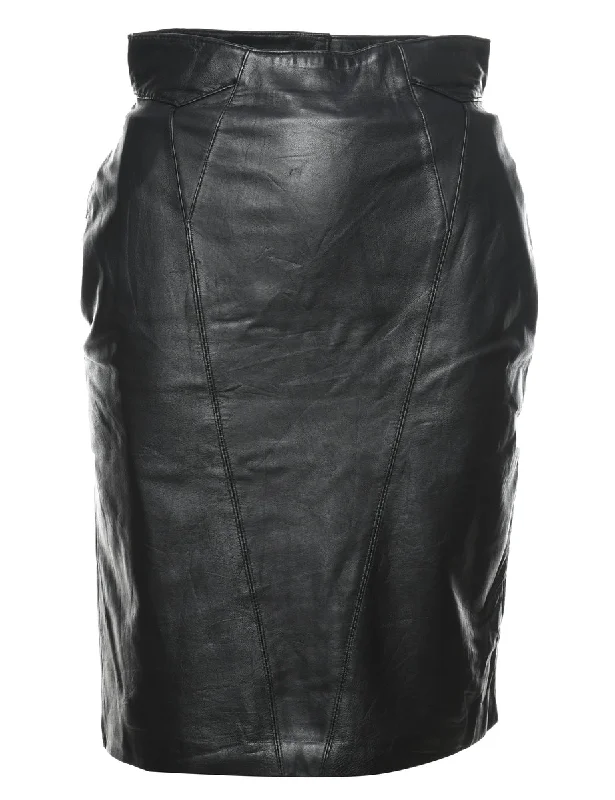 Pencil Shape Leather Skirt - XS wool skirt breathable