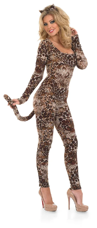Ladies Sexy Leopard Catsuit Wild Cat Bodysuit Costume Trendy Sculpting Bodysuit