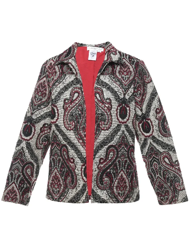 Paisley Pattern Tapestry Jacket - S Denim Jacket Leather Jacket Suede Jacket