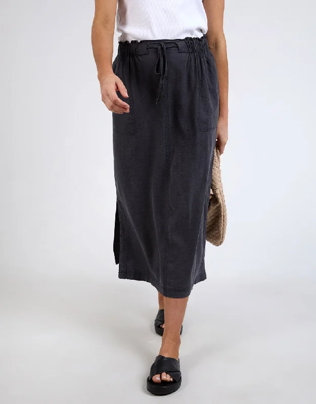 Mila Utility Skirt - Washed Black floral skirt print