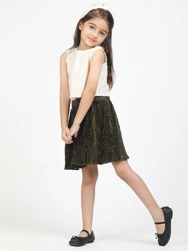 Skirt & top -Cream denim skirt classic
