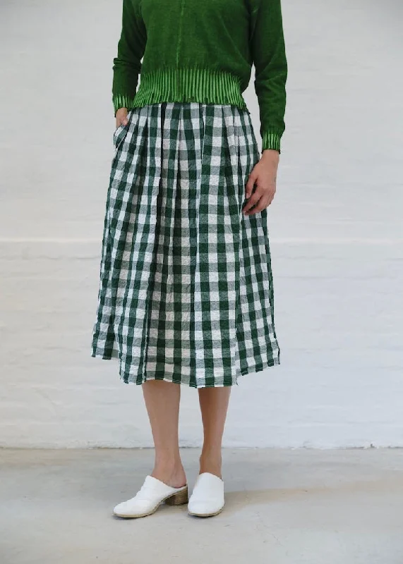 H+ Hannoh Wessel | Skirt Joquise | Green Check patchwork skirt art