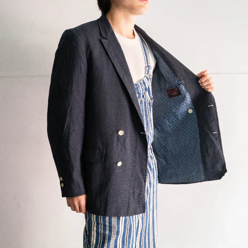 around 1970s USA navy color double breasted tailored jacket Bomber Jacket Anorak Windbreaker