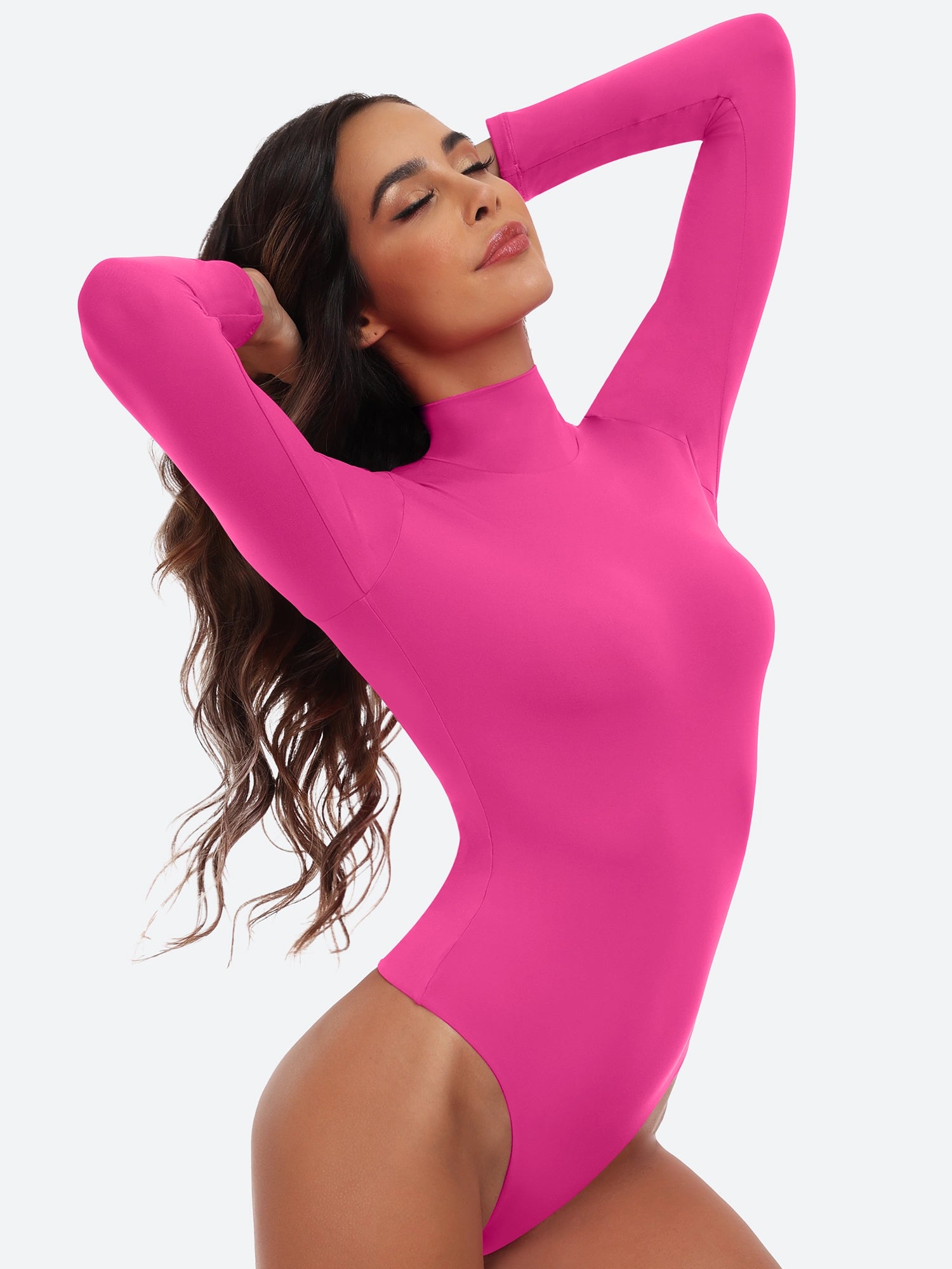 IUGA Long Sleeve Mock Turtle Neck Bodysuits Fashionable Turtleneck Bodysuit