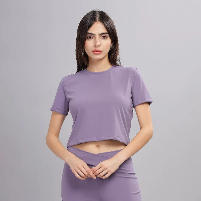 Women’s super stretchy ultra soft sweat wicking Nylon crop top Satin Blend Silk Blend Wool Blend
