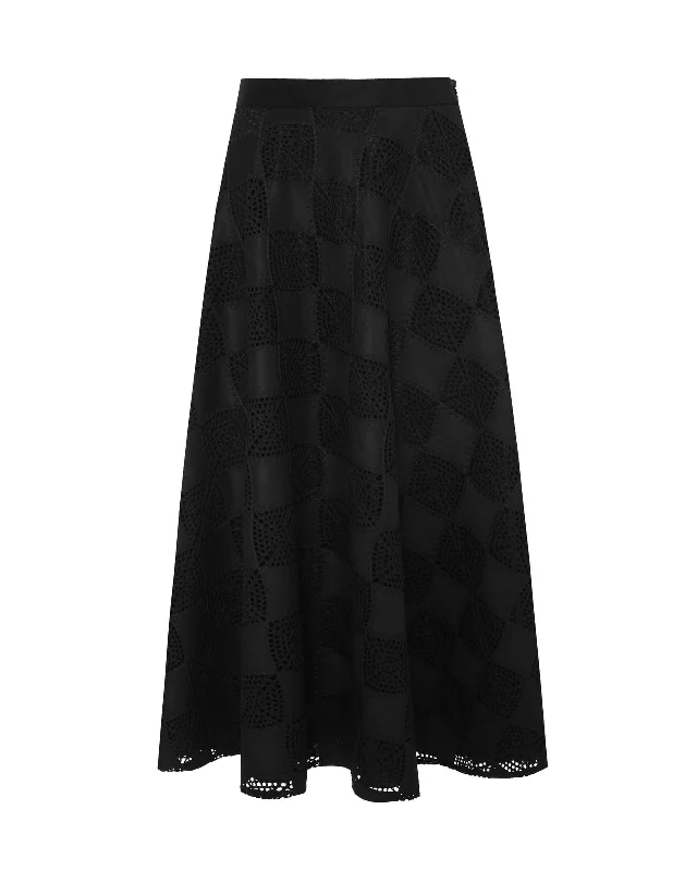 SFIZIO - PATCHWORK CROCHET SUEDE CIRCLE SKIRT leather skirt bold