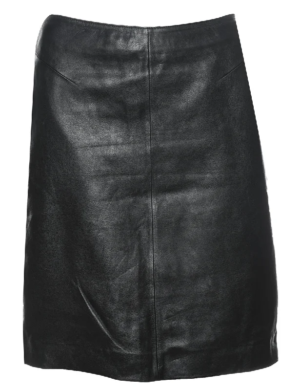 Black Leather Mini Skirt - S denim skirt casual