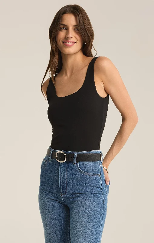 Z Supply Vienna Bodysuit Black Stylish Bodysuit for Party