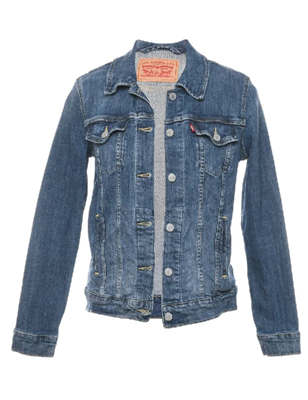 Levi's Dark Wash Denim Jacket - M Appliqued Jacket Beaded Jacket Sequined Jacket