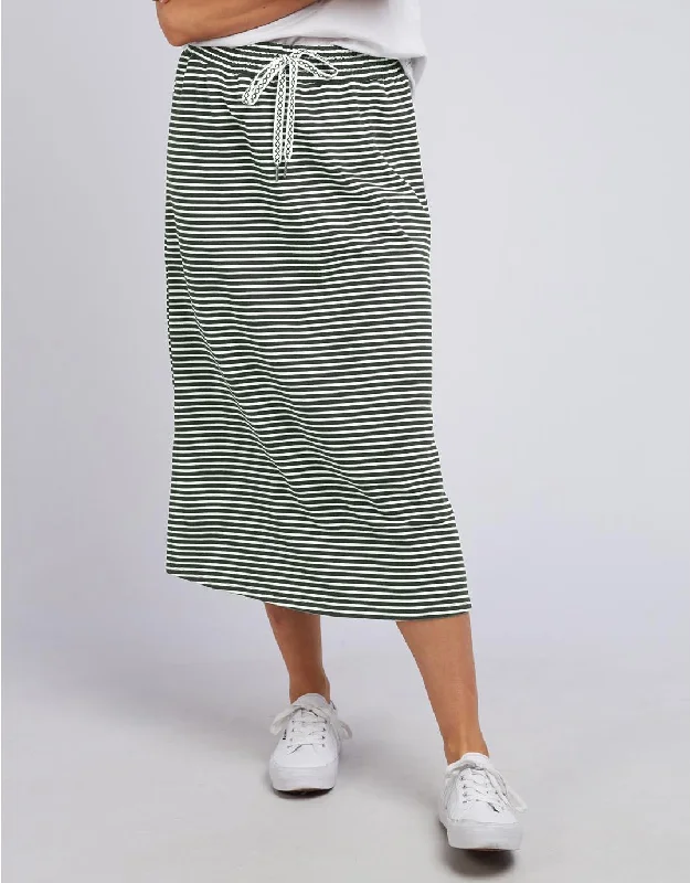 Travel Skirt - Khaki & White Stripe lace skirt delicate