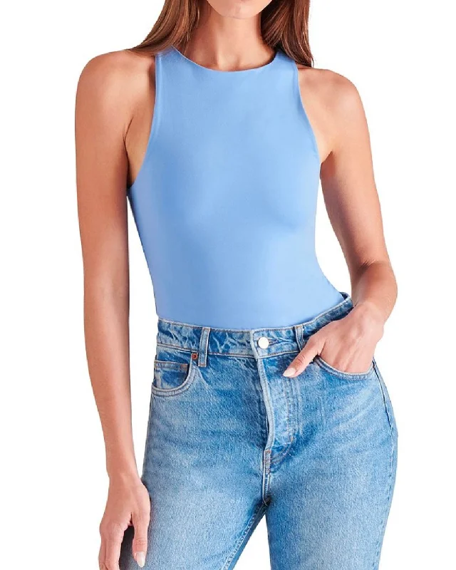 Nico Solid Bodysuit- Indigo Fashionable Embellished Bodysuit