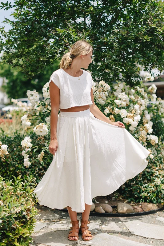 The Santorini Crop Top + Midi Skirt Set- Sold Separately Satin Fabric Silk Fabric Chiffon Fabric