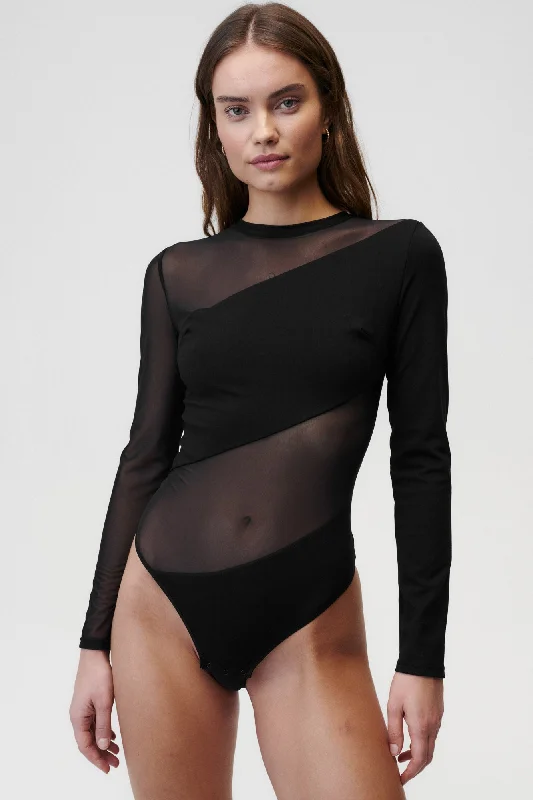 Starstruck Bodysuit Black Stylish Bodysuit with Adjustable Straps
