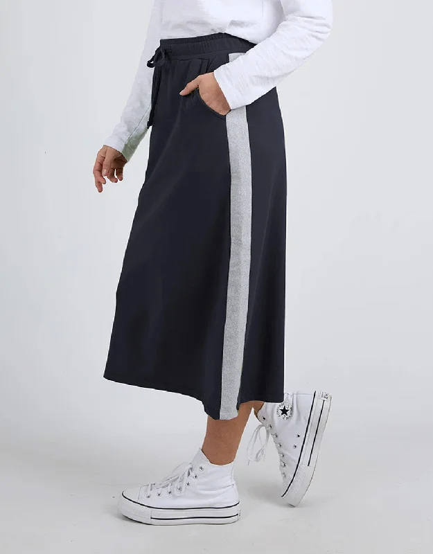 Sloane Fleece Skirt - Navy/Grey Marle Trim athletic skirt fit